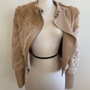 BCBGMAXAZARIA  Breton Faux Fur Jacket